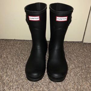 Short Matte Black Hunter Boots